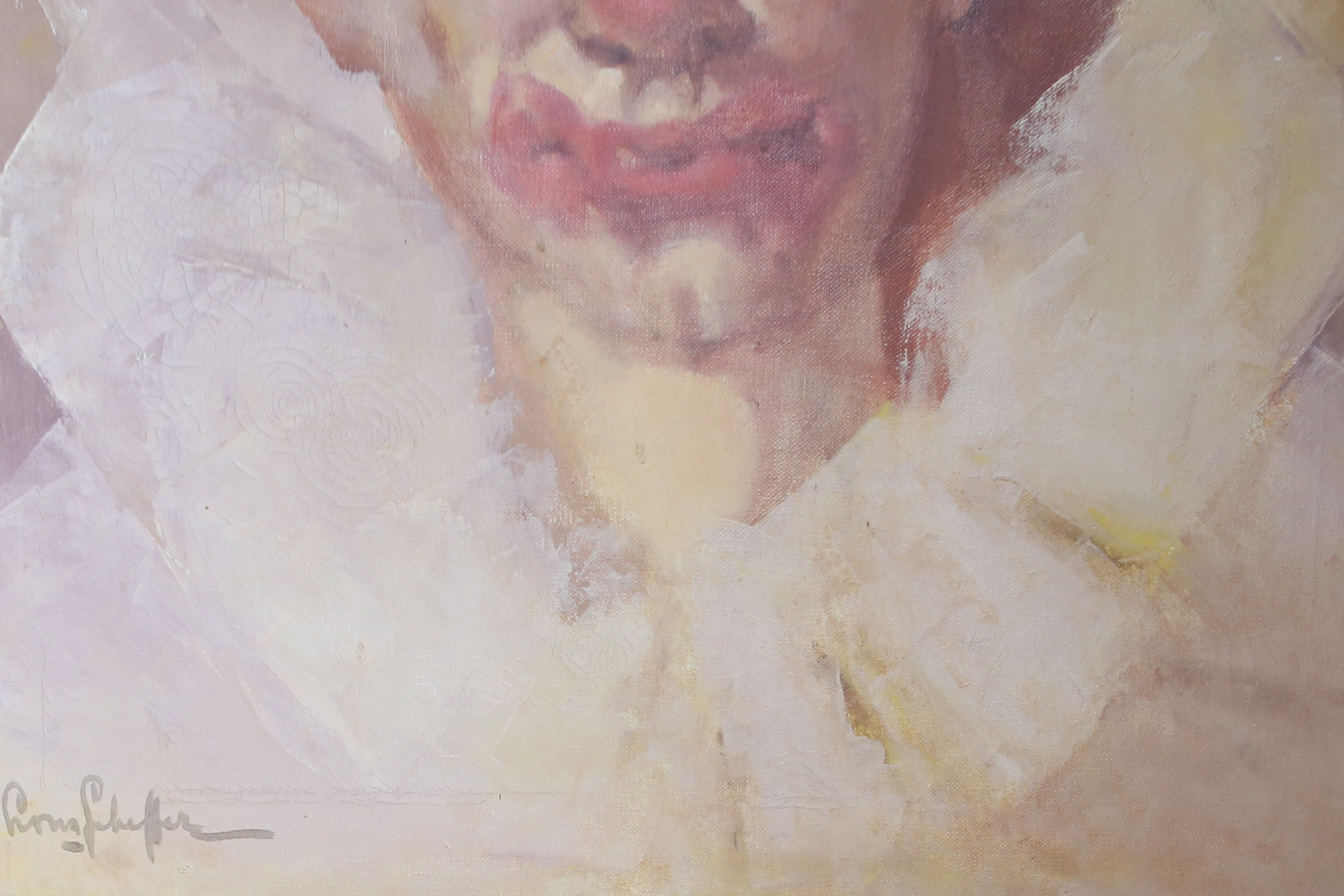 Signed Original Oil Painting of a Clown