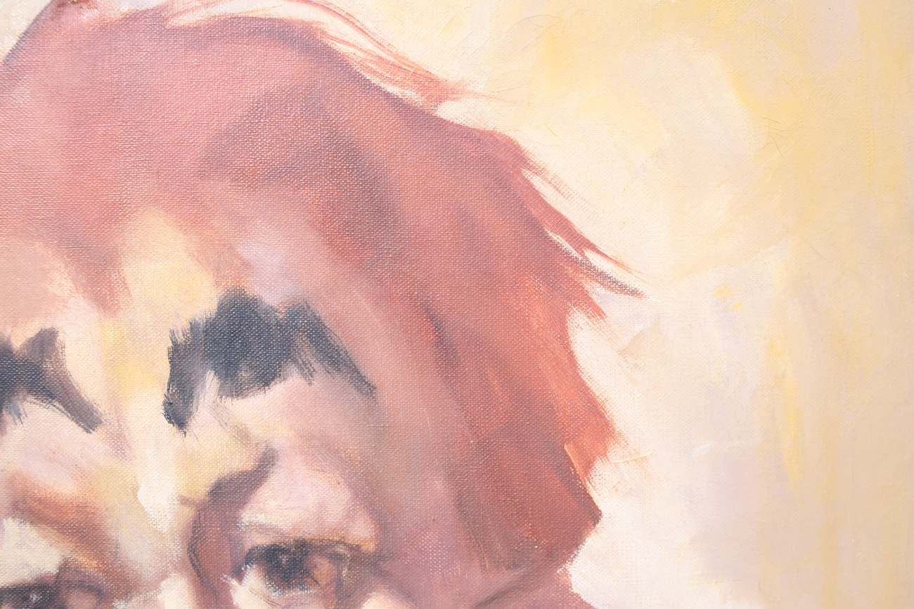 Signed Original Oil Painting of a Clown
