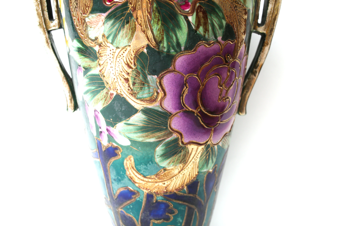 Antique Art Nouveau Peony Vase