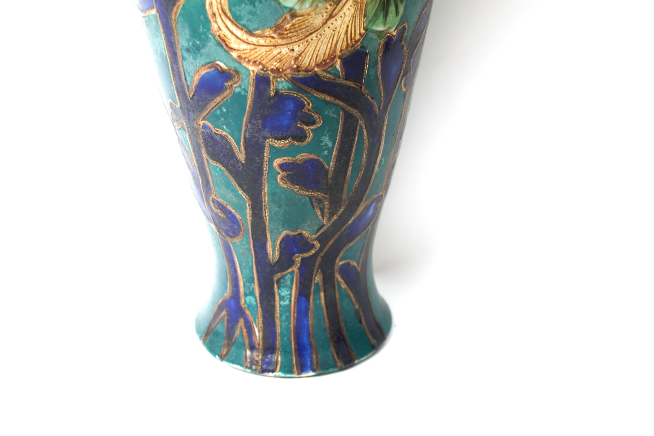 Antique Art Nouveau Peony Vase