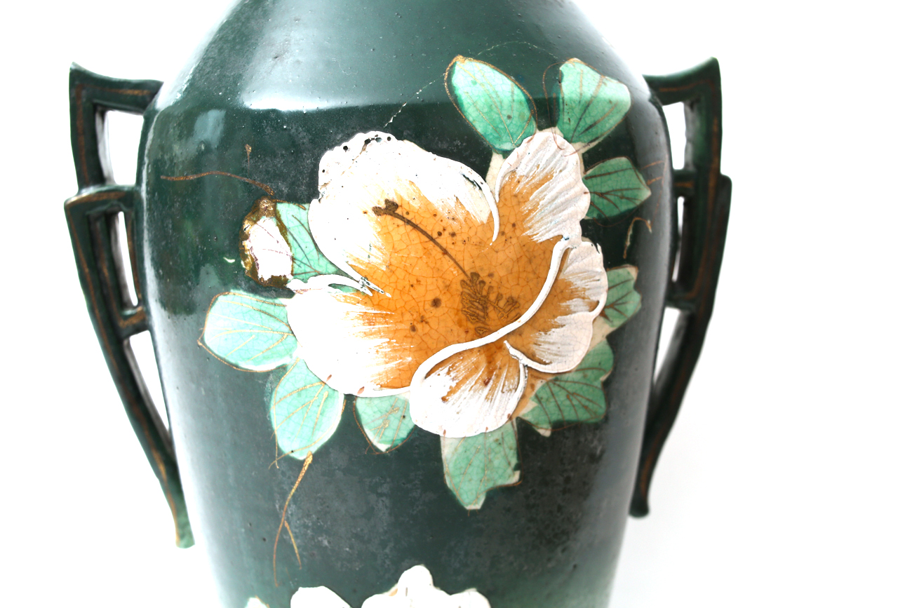 Antique Art Nouveau Peony Vase