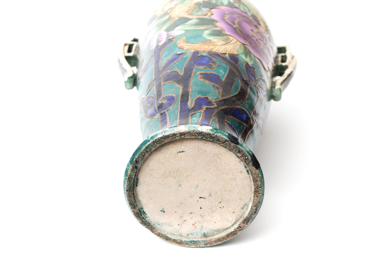 Antique Art Nouveau Peony Vase