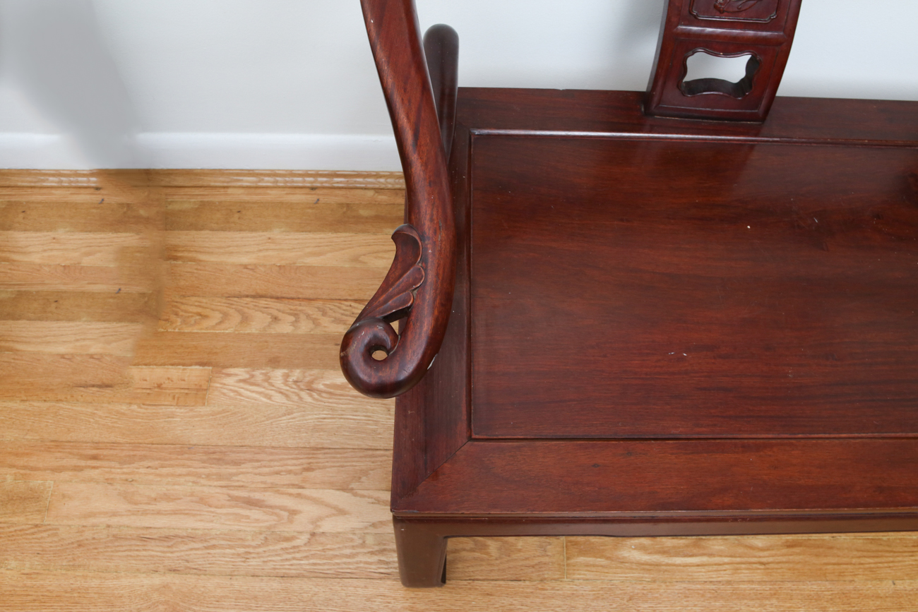 Hand Carved Chinese Bentwood Bench