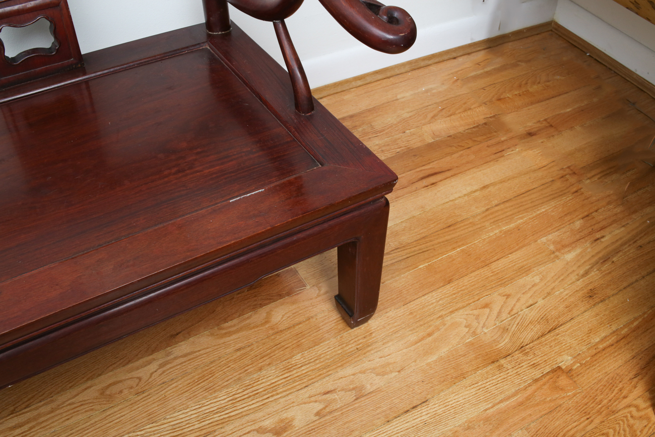 Hand Carved Chinese Bentwood Bench
