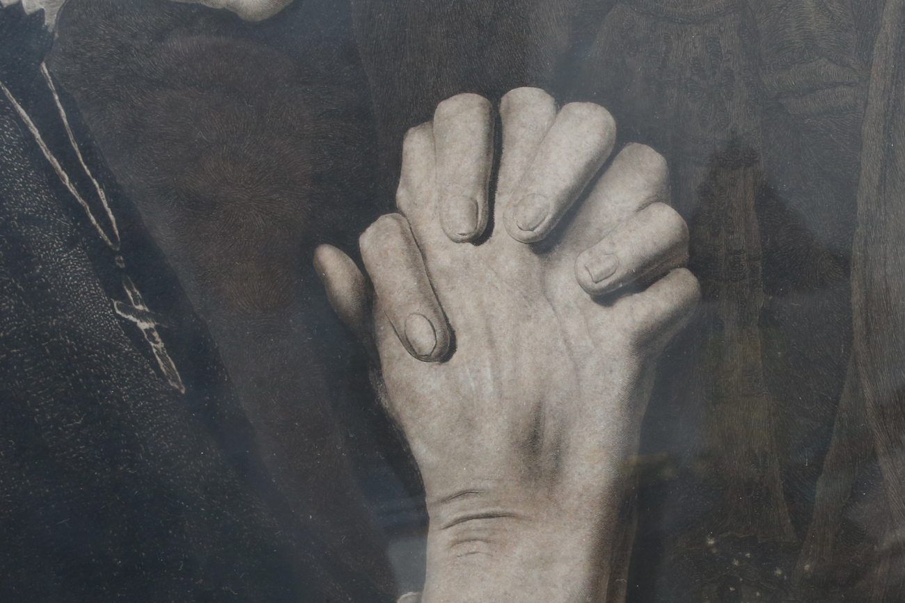 Original Jean Vyboud Engraving "Bretonne in Prayer"