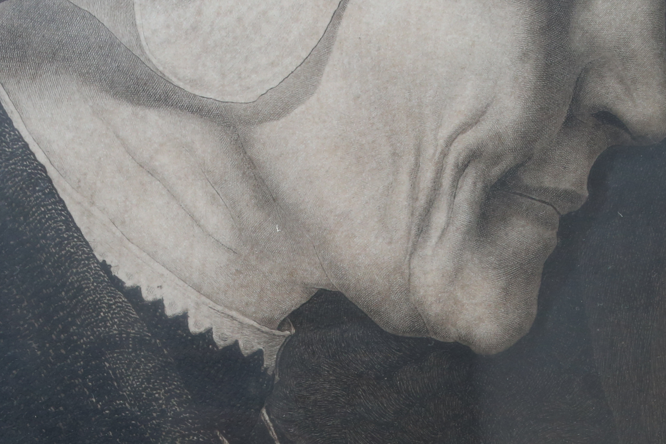 Original Jean Vyboud Engraving "Bretonne in Prayer"