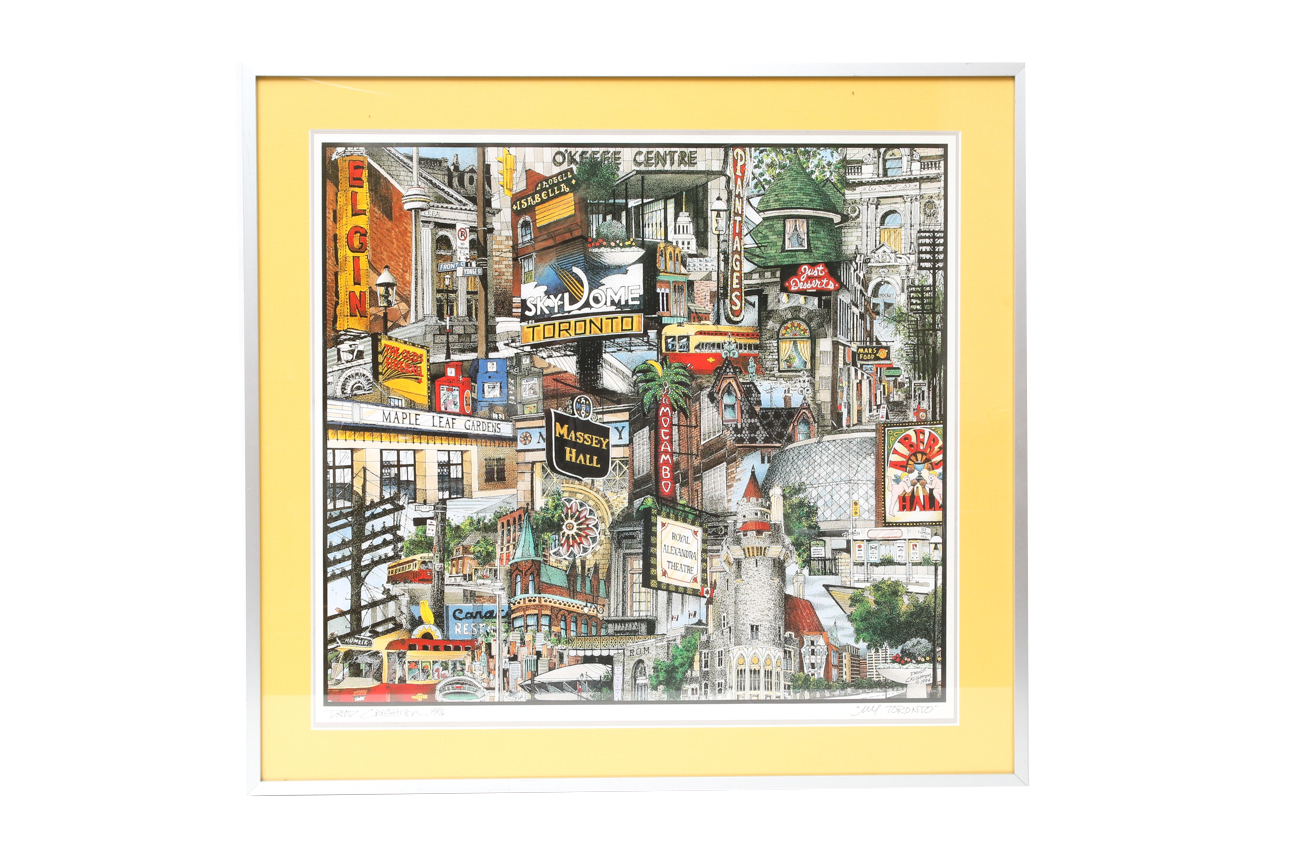 David Chrighton "Up Toronto" Framed Lithograph