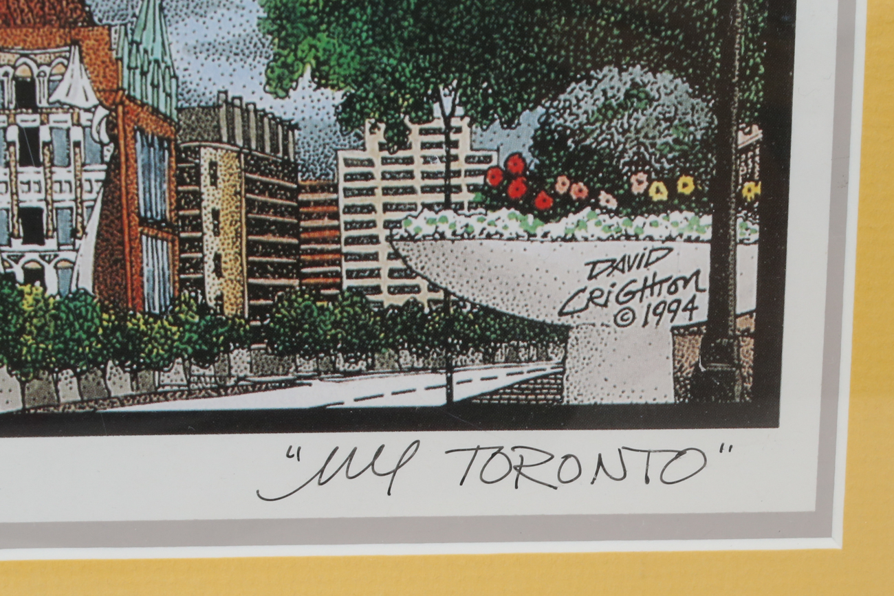 David Chrighton "Up Toronto" Framed Lithograph