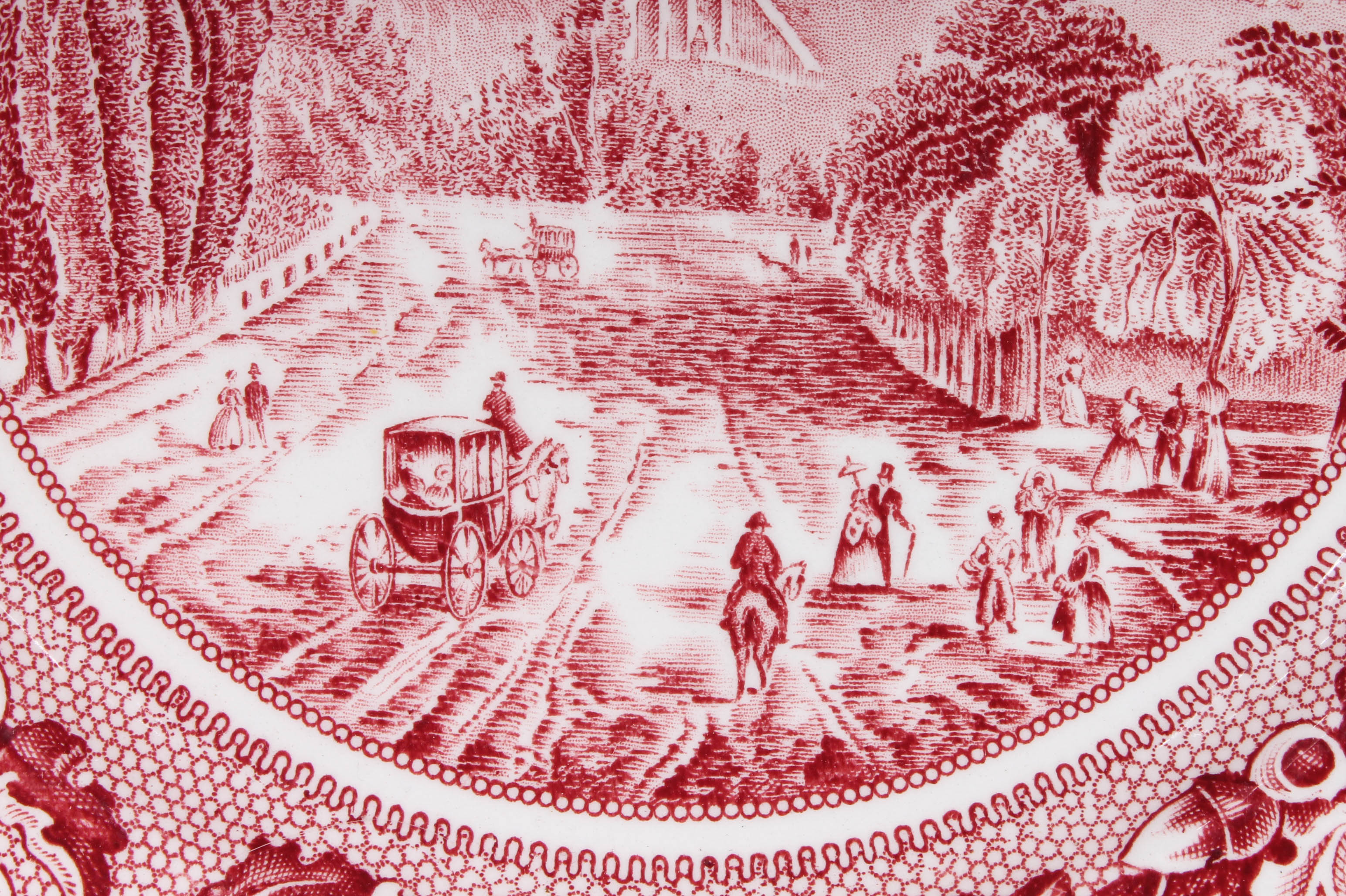 Johnson Bros "Historic America" Red Transferware Ironstone