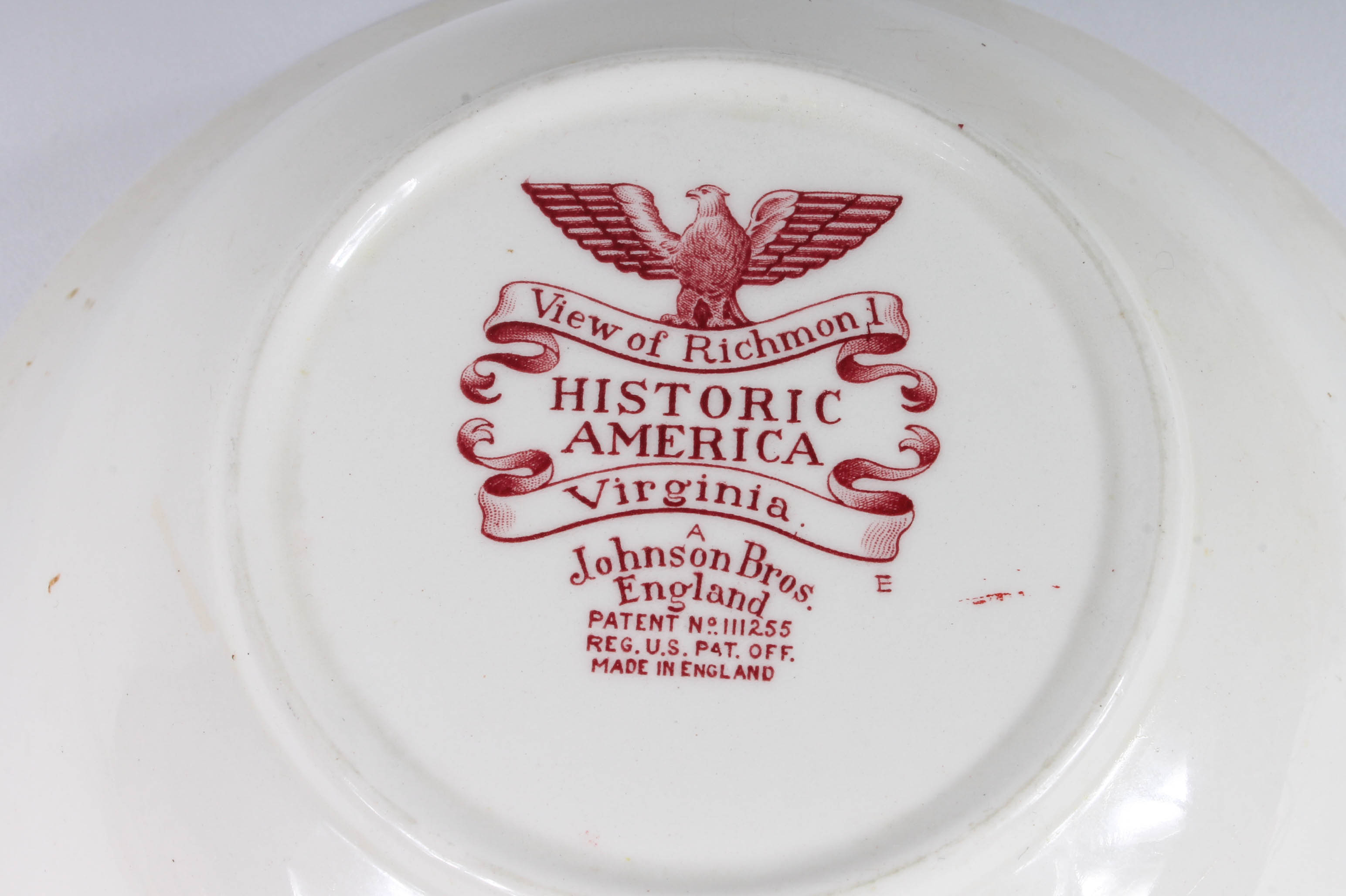 Johnson Bros "Historic America" Red Transferware Ironstone