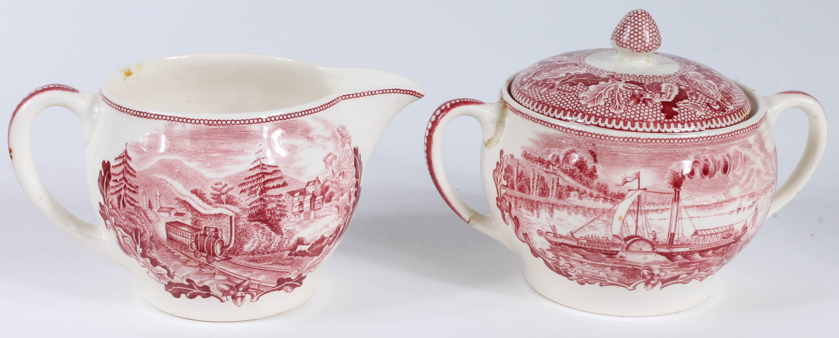 Johnson Bros "Historic America" Red Transferware Ironstone
