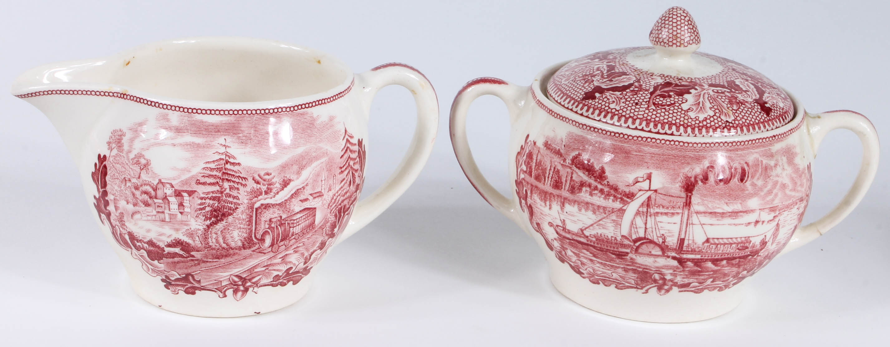 Johnson Bros "Historic America" Red Transferware Ironstone