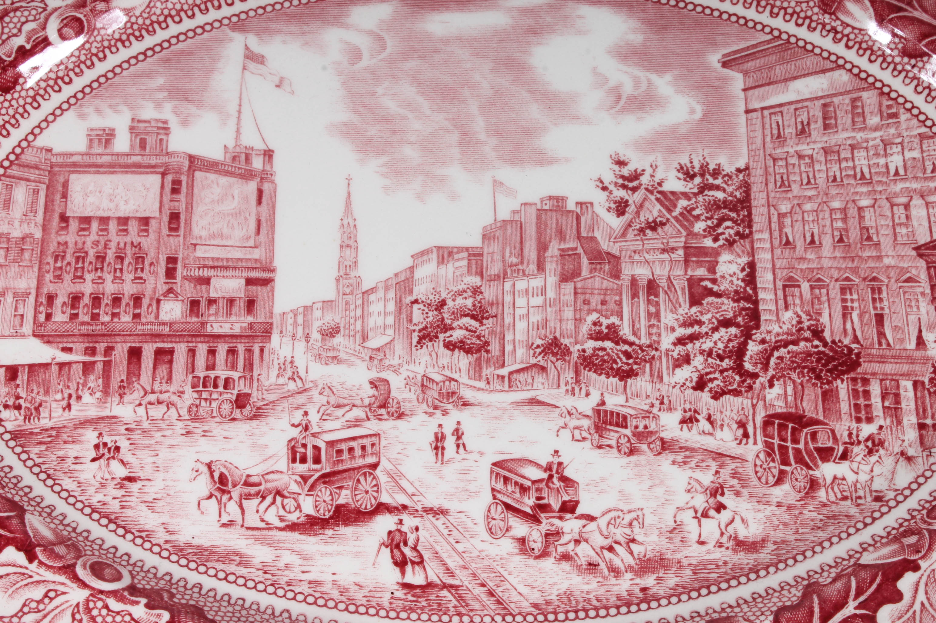 Johnson Bros "Historic America" Red Transferware Ironstone