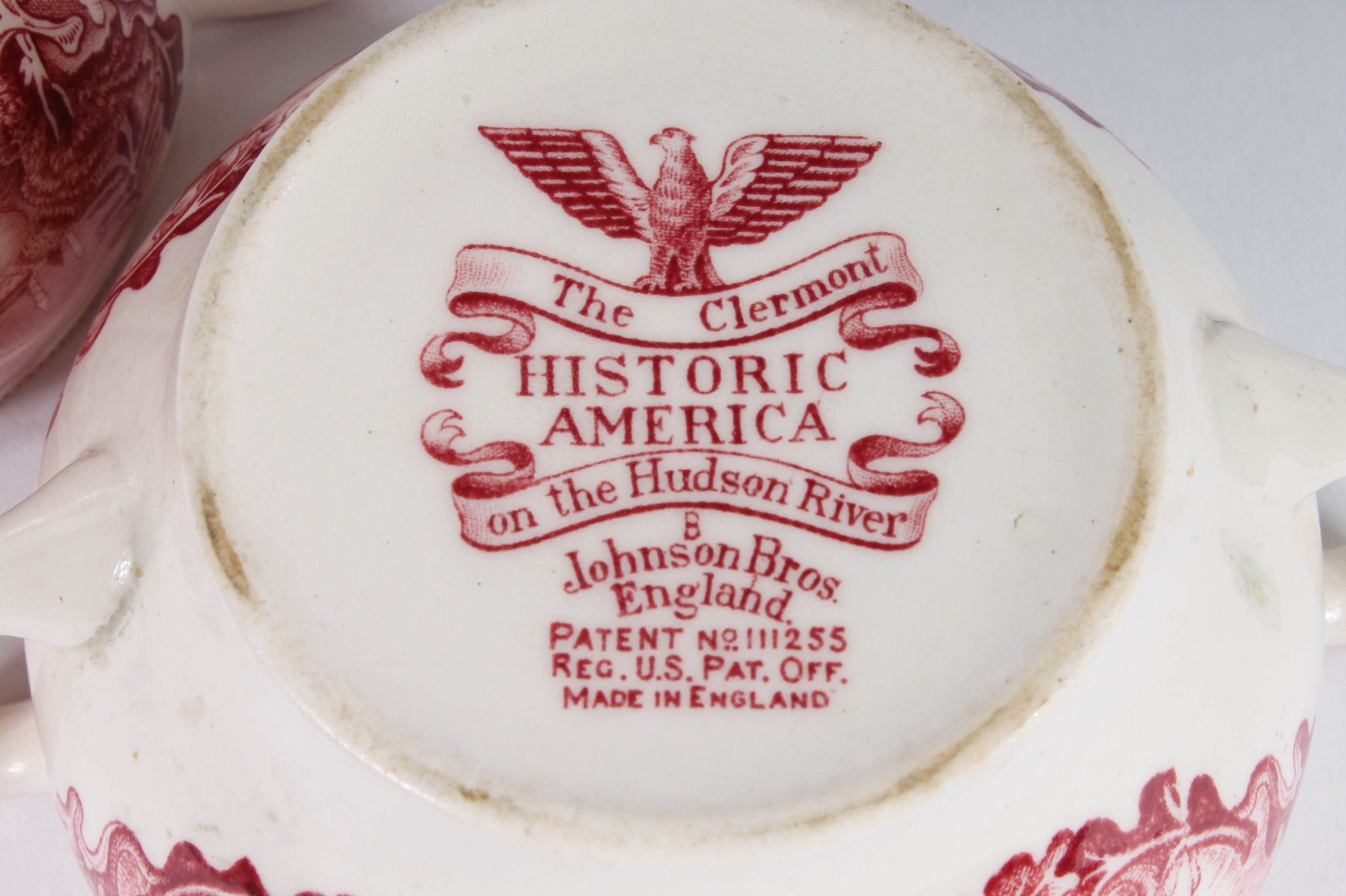 Johnson Bros "Historic America" Red Transferware Ironstone
