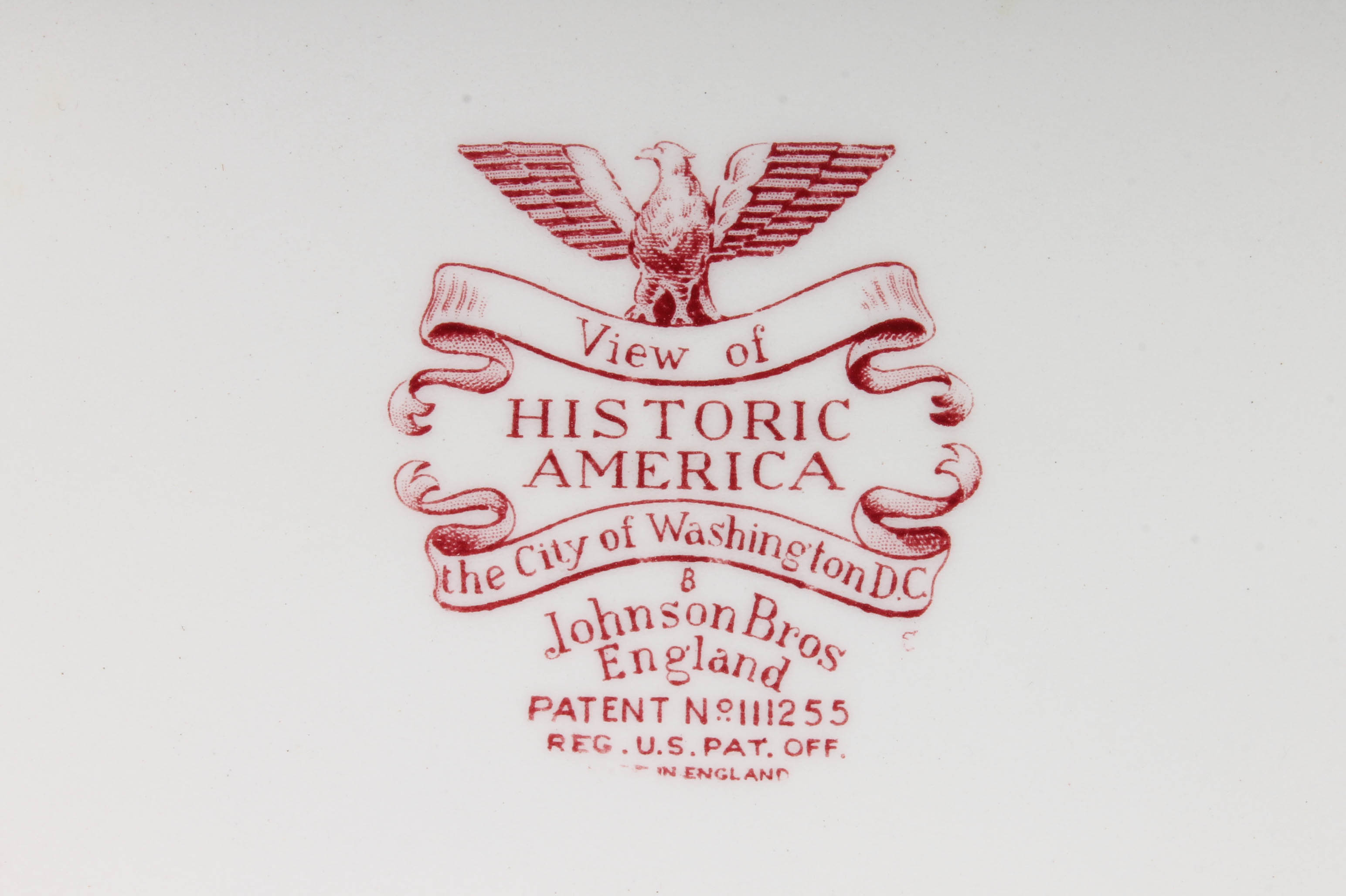 Johnson Bros "Historic America" Red Transferware Ironstone