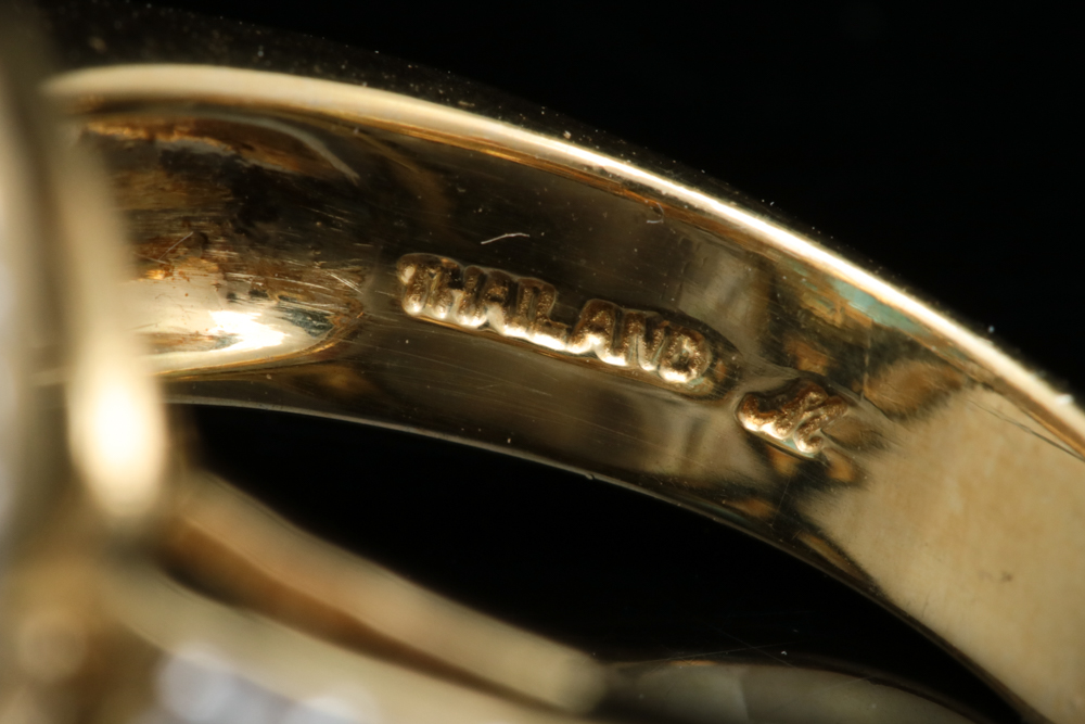 Robert Manse Vermeil, Blue Topaz, Coated Blue Topaz and White Topaz Ring