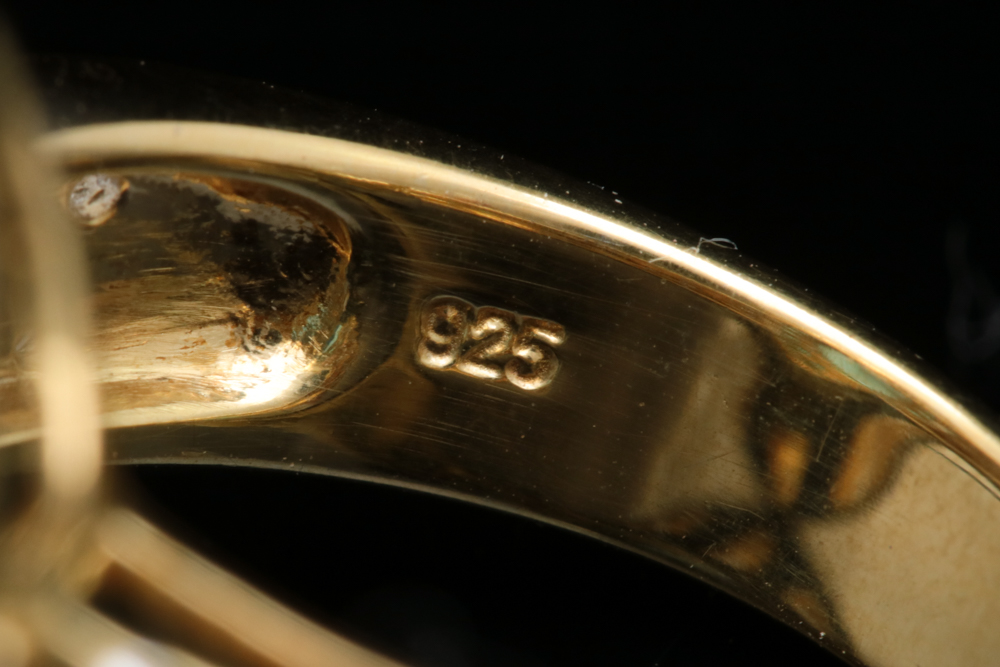 Robert Manse Vermeil, Blue Topaz, Coated Blue Topaz and White Topaz Ring