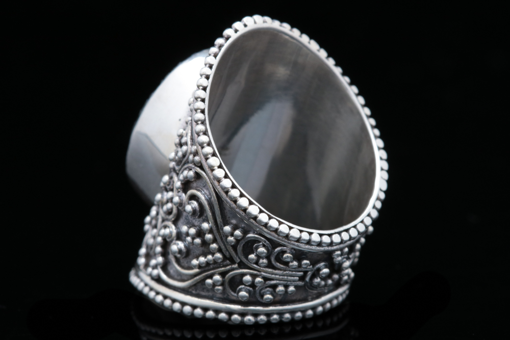 Sterling Silver and Druzy Quartz Ring