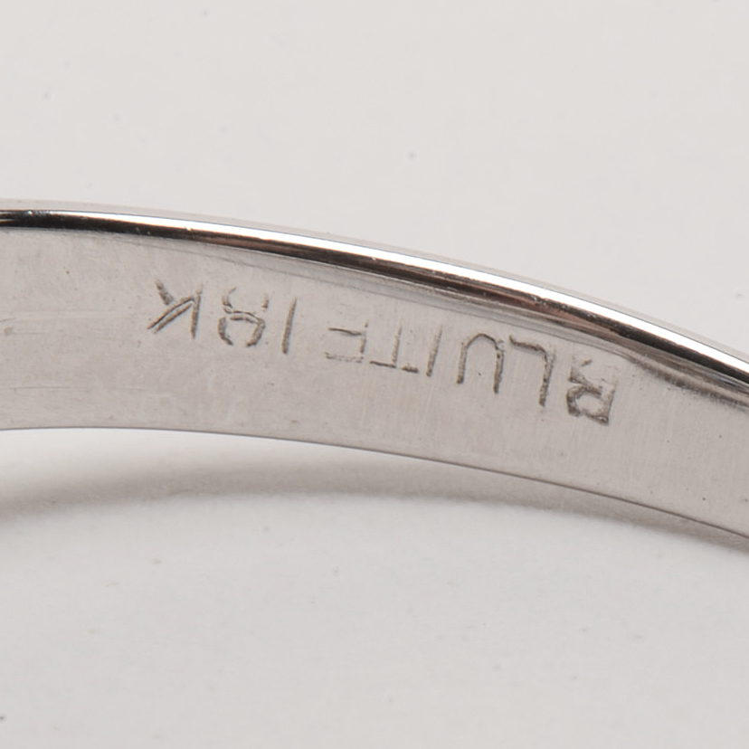 1920s Bluite 18K White Gold Natural Blue Sapphire Diamond Ring