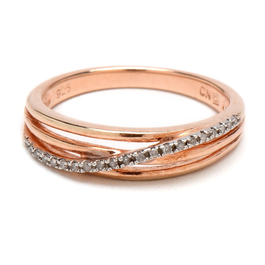 Gold Plated Sterling Silver Diamond Band