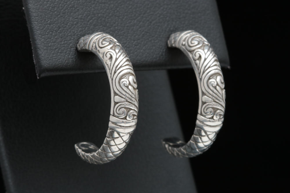 Robert Manse Sterling Silver Half-Hoop Earrings