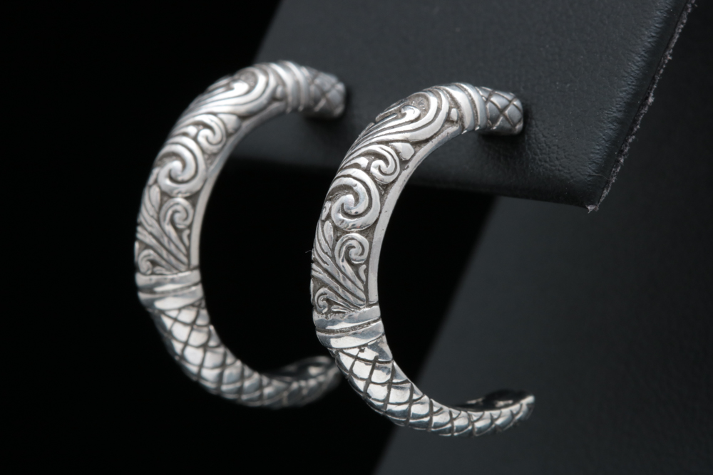 Robert Manse Sterling Silver Half-Hoop Earrings
