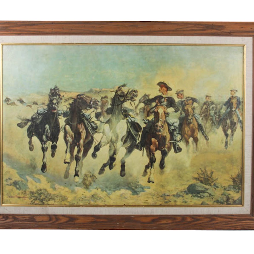 After Frederic Remington "Dismounted: The 4th Troopers Moving the Led Horses"