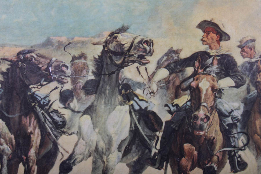 After Frederic Remington "Dismounted: The 4th Troopers Moving the Led Horses"