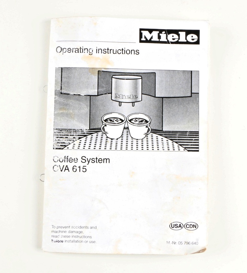 Miele Coffee and Espresso System, Model CVA 615