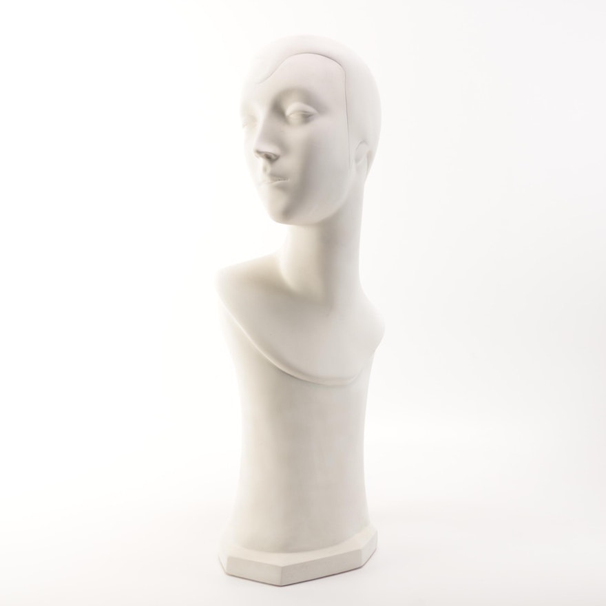 Art Deco Style Ceramic Bust of a Woman