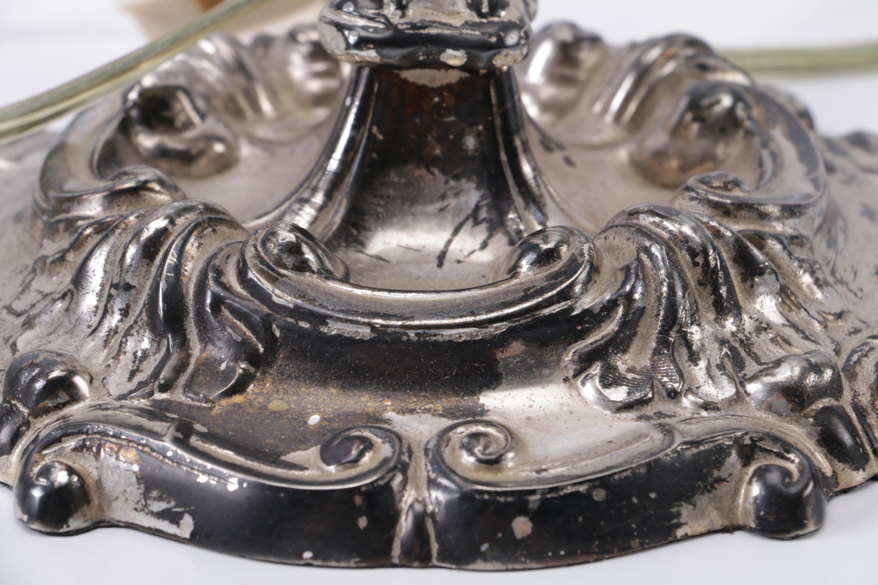 Pair of Ornate Metal Desk Lamps