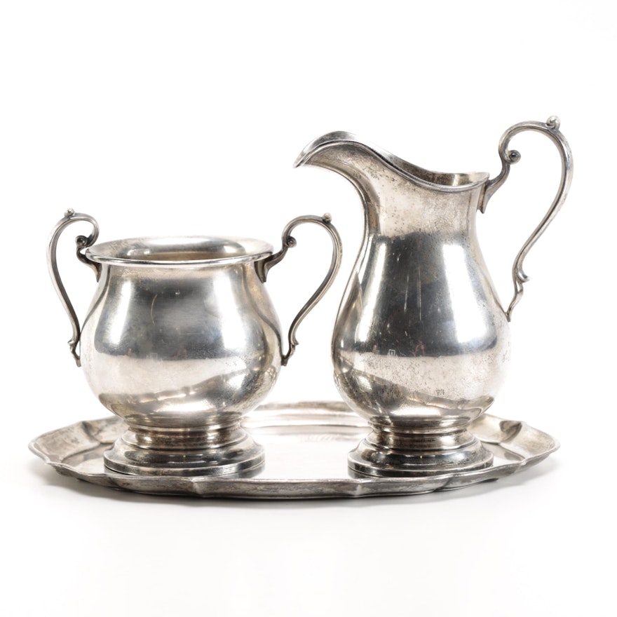 Fisher Sterling Silver "Paul Revere" Creamer and Sugar