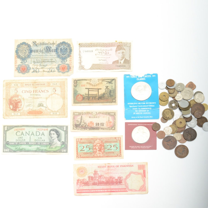 Collection of Foreign Coins and Curreny