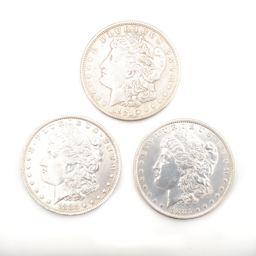 1883-O and 1921-S Morgan Silver Dollars