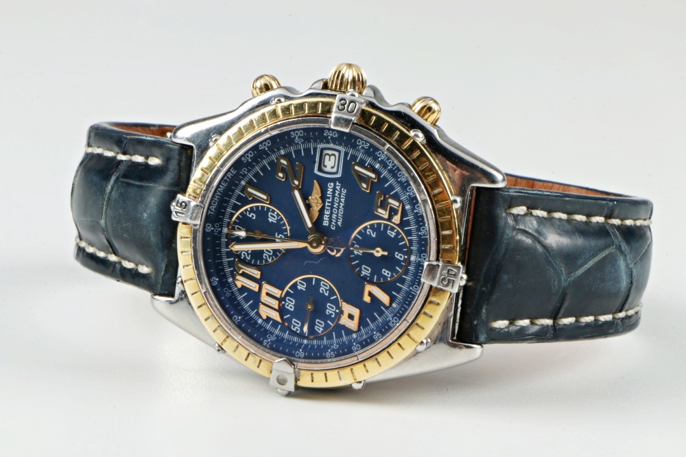 Breitling Chronomat Vitesse Automatic Watch on Blue Leather Band