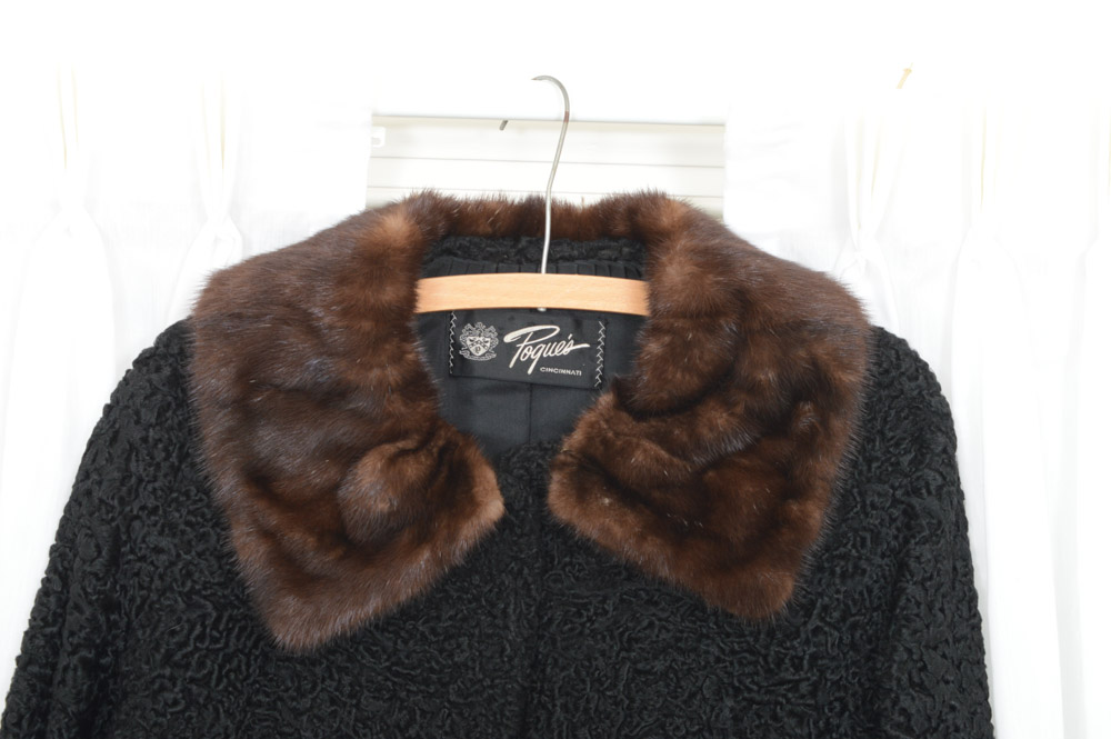 Pogue's Vintage Lambs Wool Sheared Jacket With Mink Collar