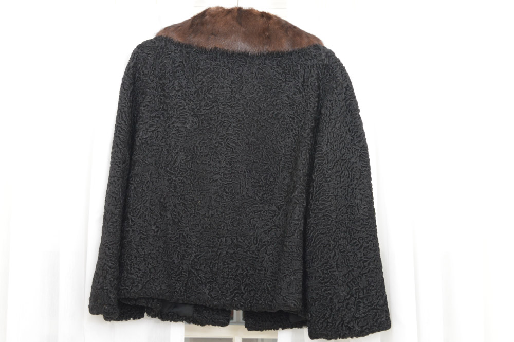 Pogue's Vintage Lambs Wool Sheared Jacket With Mink Collar