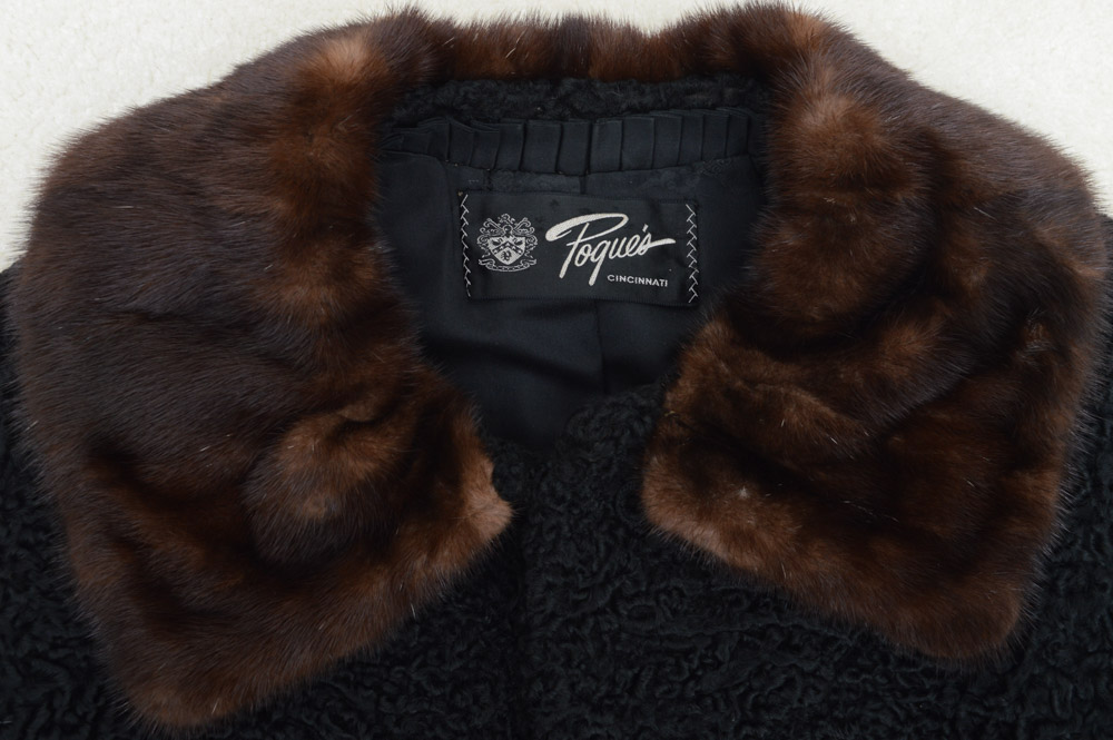 Pogue's Vintage Lambs Wool Sheared Jacket With Mink Collar