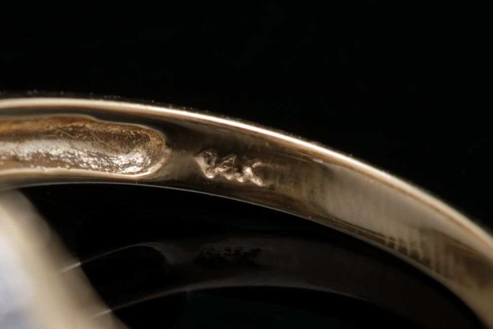 14K Two-Tone Gold, Pearl and Diamond Ring