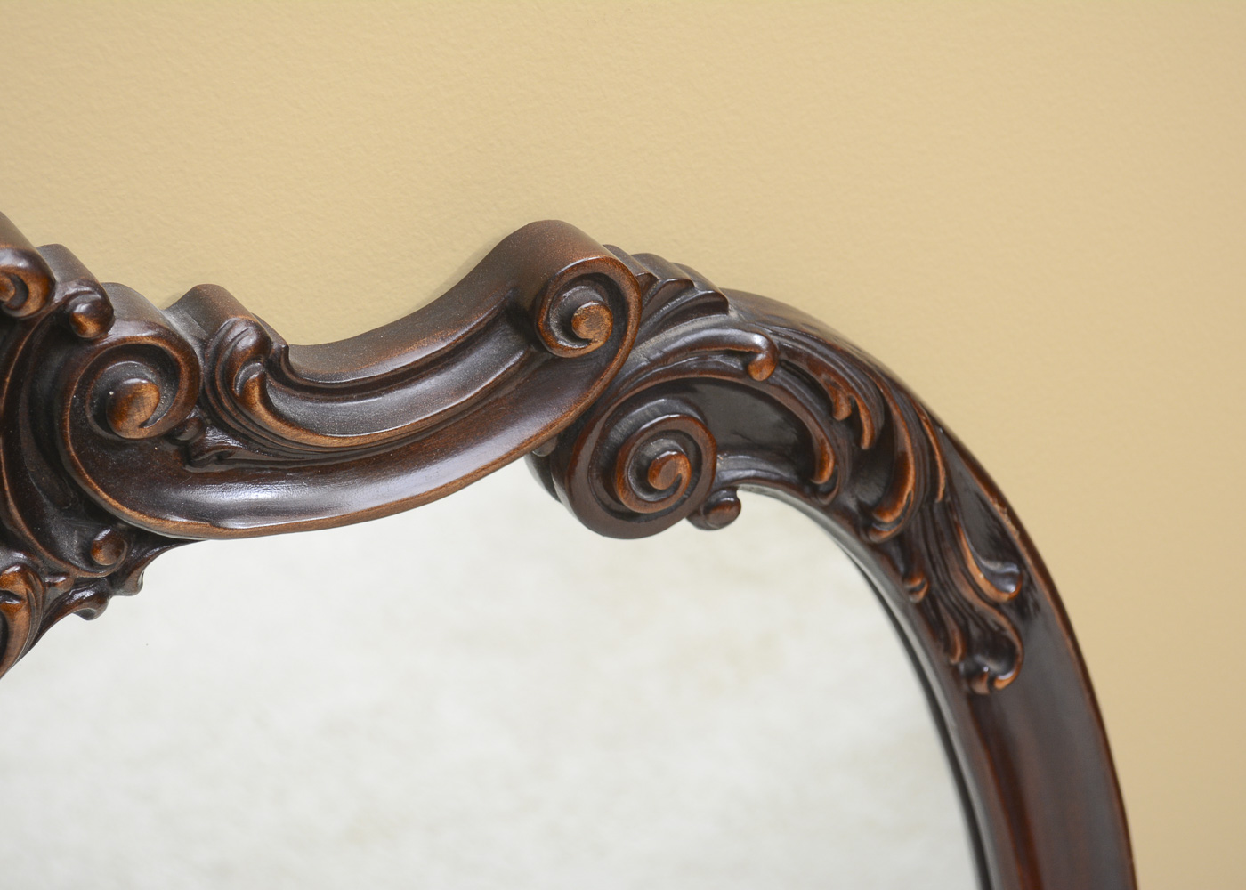 Wall Mirror With Carved Wooden Frame