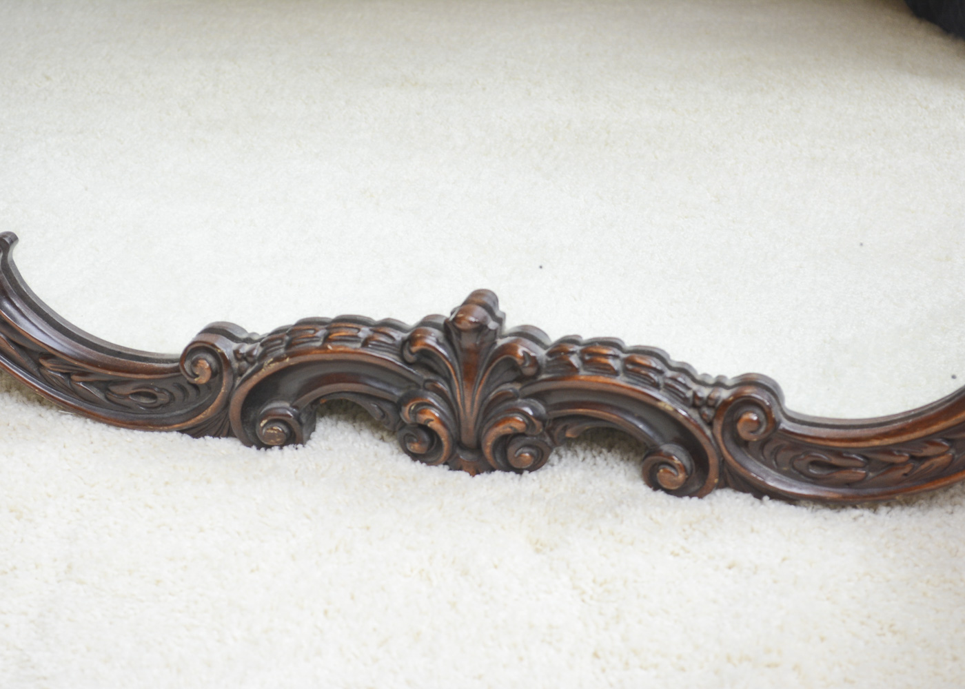 Wall Mirror With Carved Wooden Frame