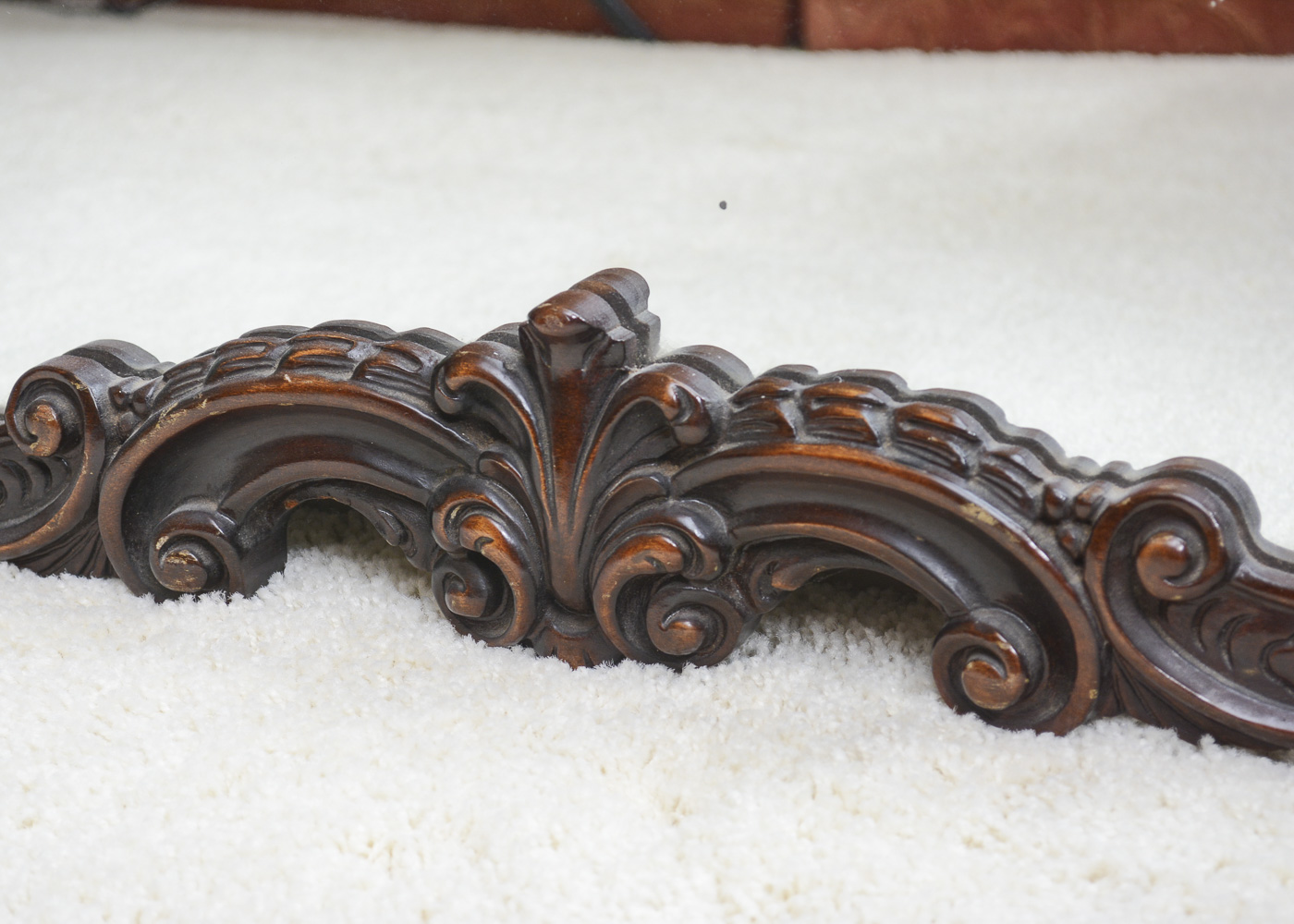 Wall Mirror With Carved Wooden Frame