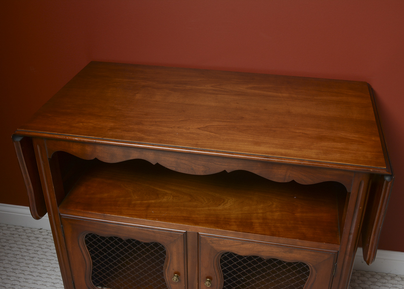 French Provincial Style Drop Leaf Bar Cart