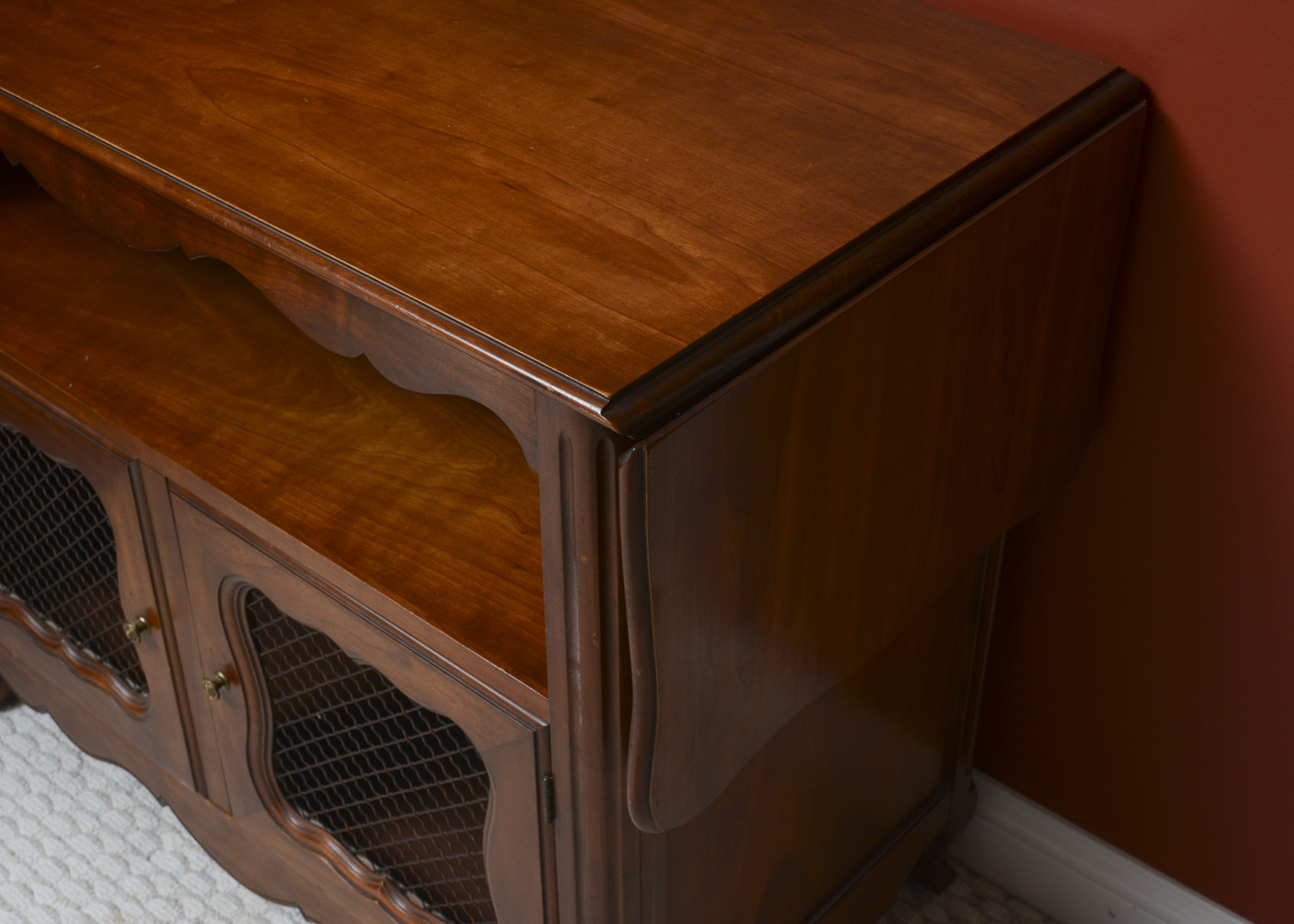 French Provincial Style Drop Leaf Bar Cart