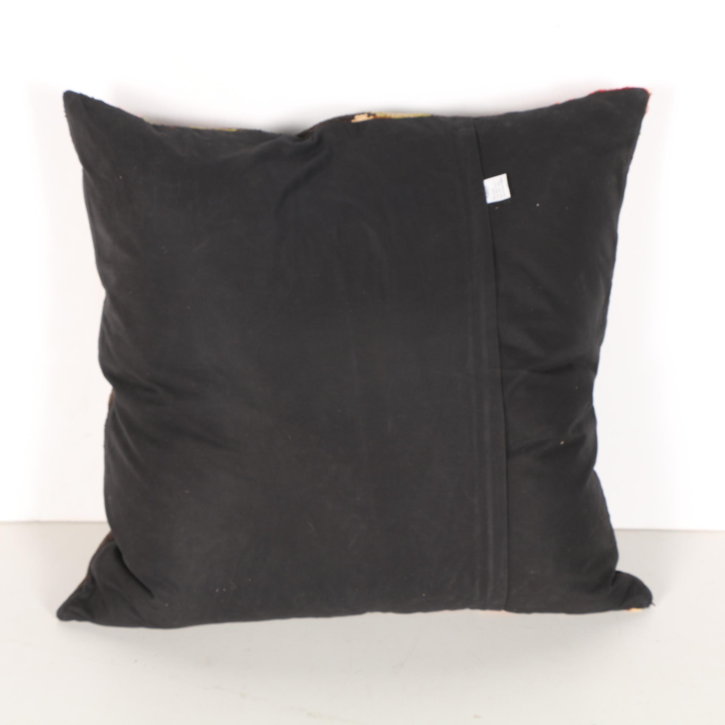 Handwoven Turkish Floral Needlepoint Throw Pillow