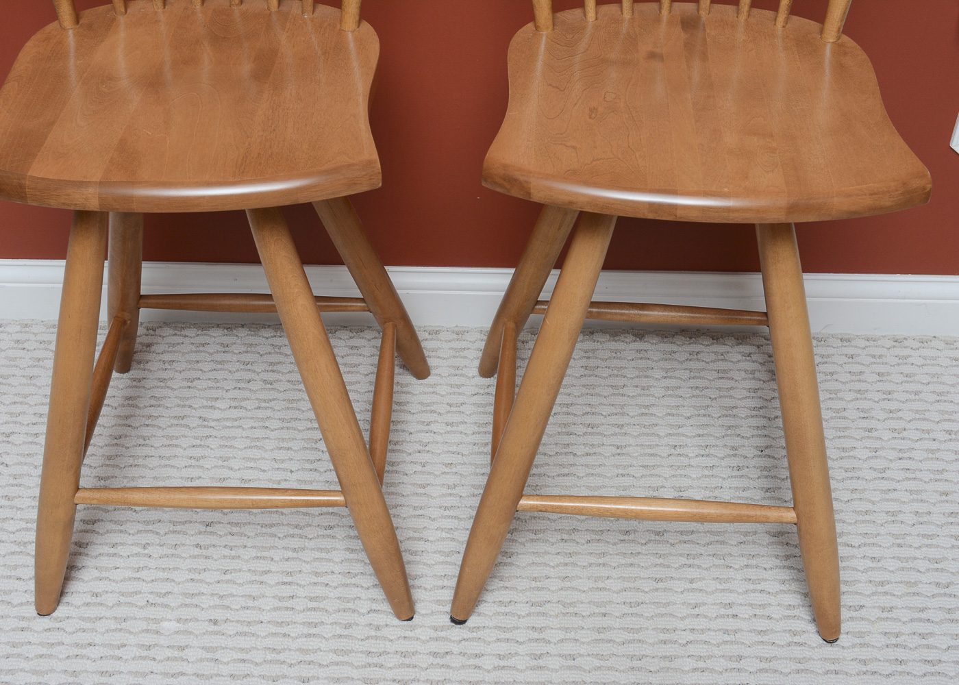 Pair of Windsor Style Swivel Bar Stools