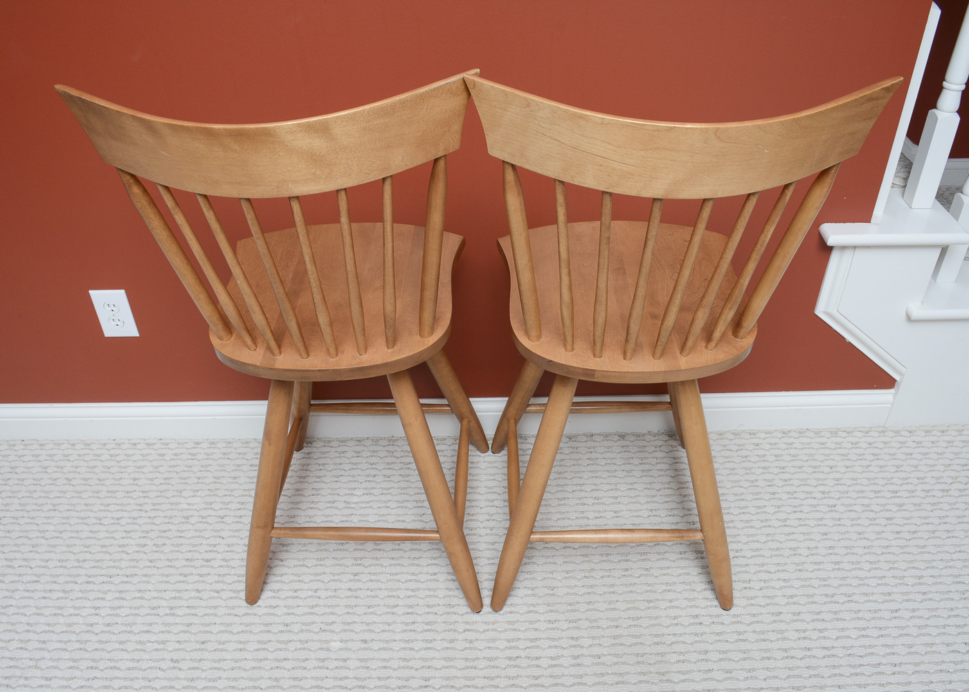 Pair of Windsor Style Swivel Bar Stools