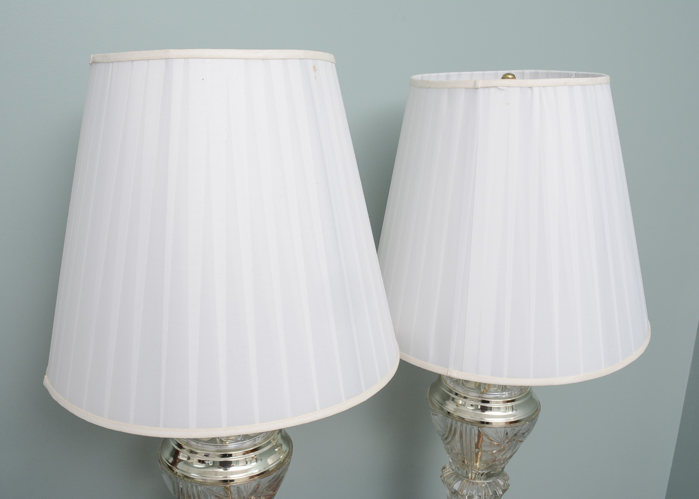 Upper and Lower Light Glass Table Lamps