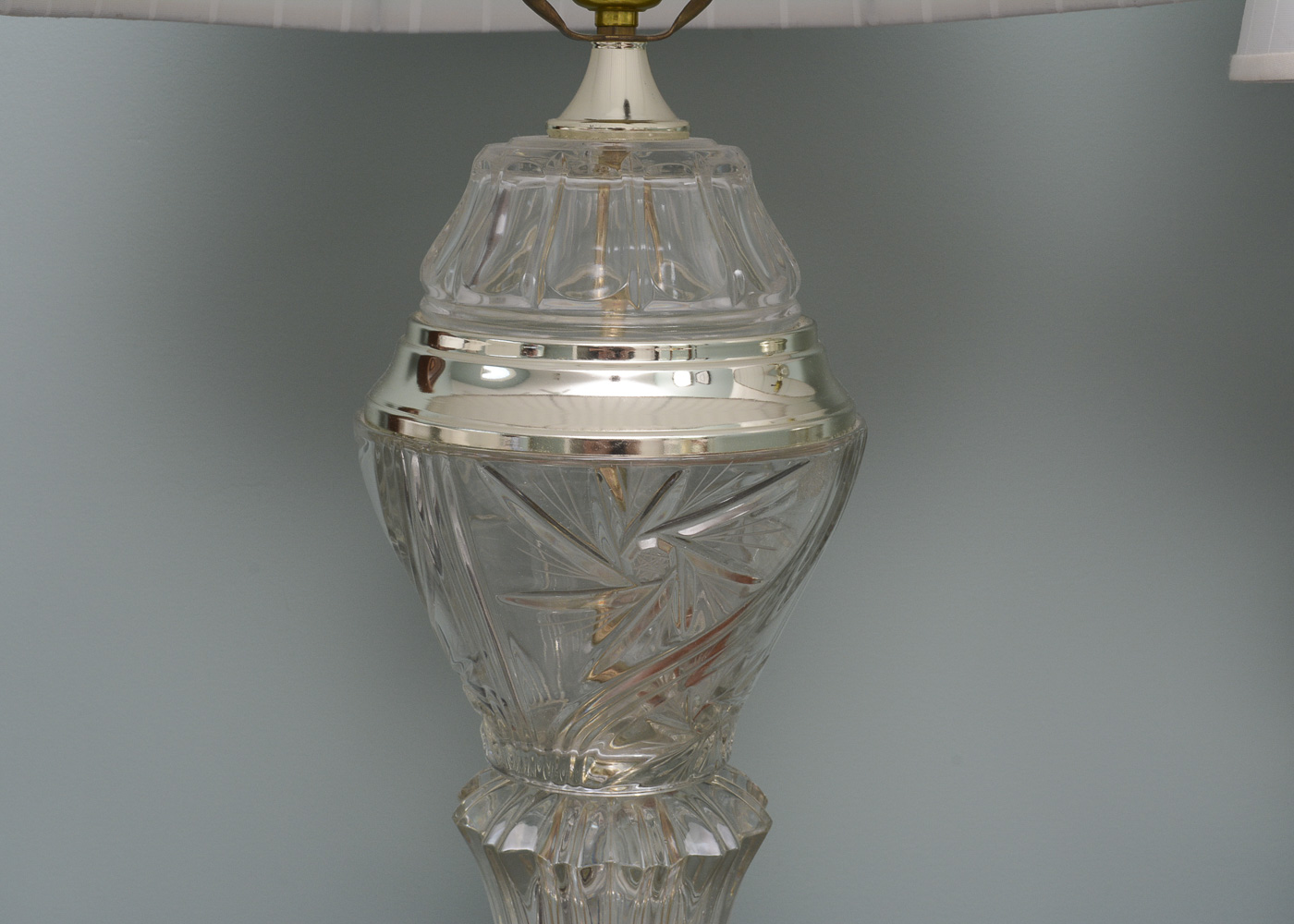 Upper and Lower Light Glass Table Lamps