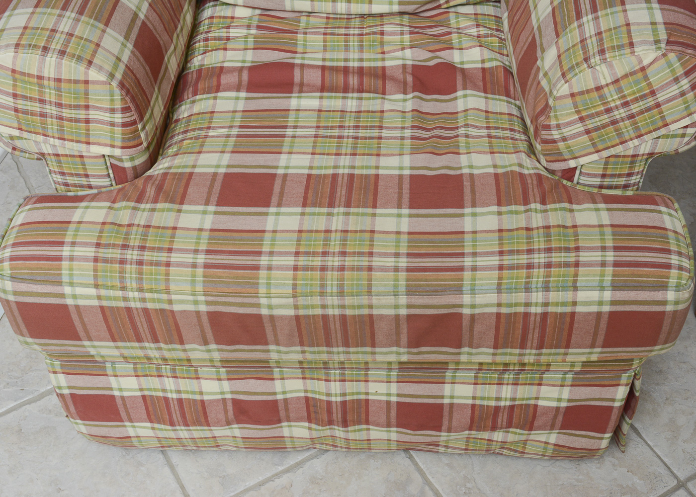 Pair of Plaid Swivel Rocker Armchairs by Smith Brothers of Berne